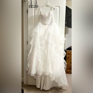 David's Bridal Collection: Lace and Organza Wedding Ball Gown